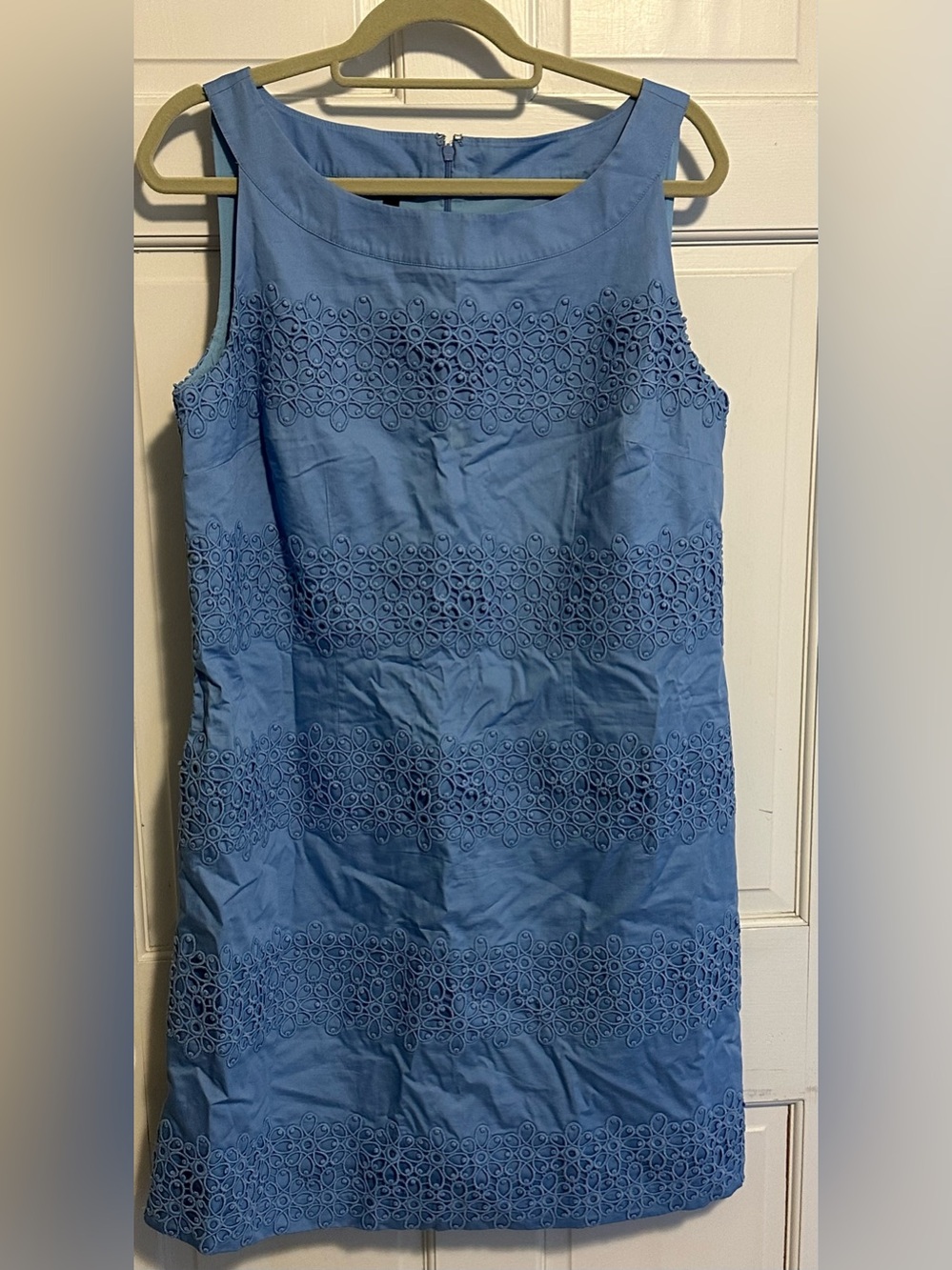 Talbots Blue Eyelet Shift Dress - Women's